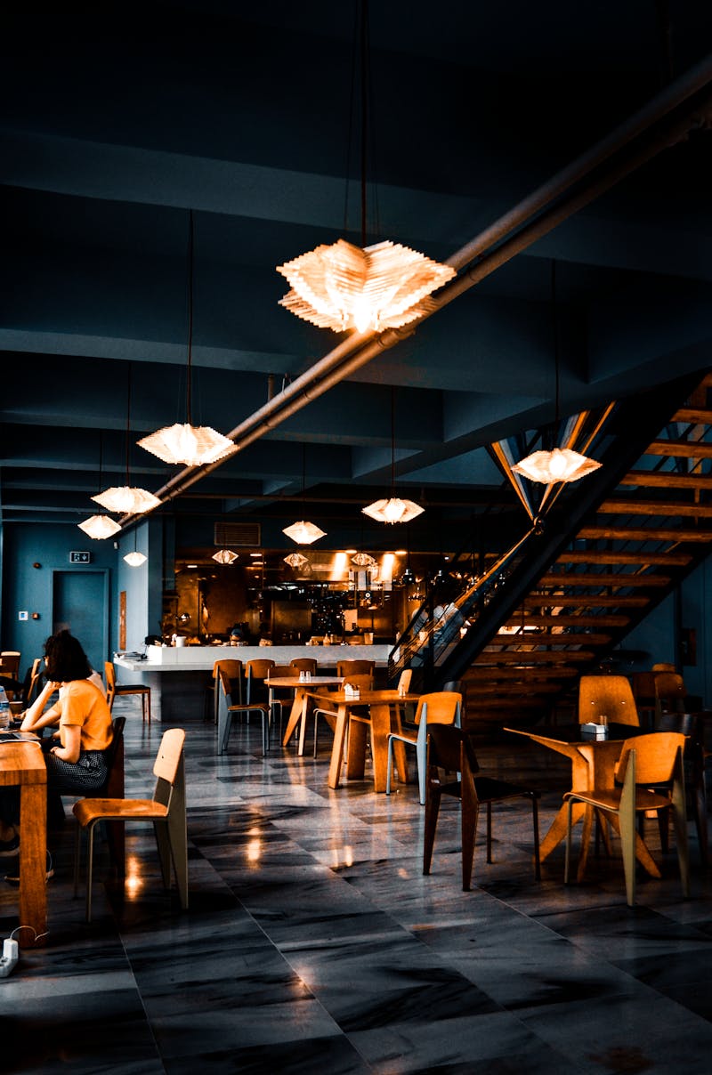 Chef working in modern restaurant kitchen